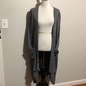 LuLaRoe Solid Striped Grey Cardigan Sweater